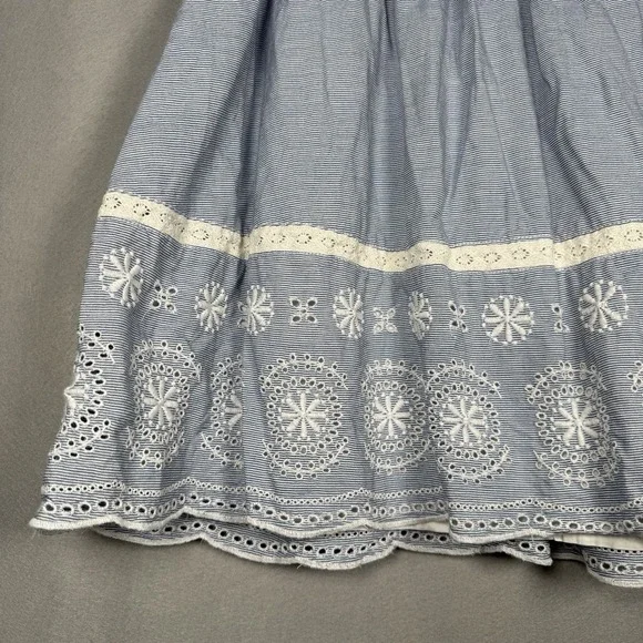 Tommy Hilfiger Mini Skirt Lace Blue 100% Cotton Sz 8 - Picture 7 of 11